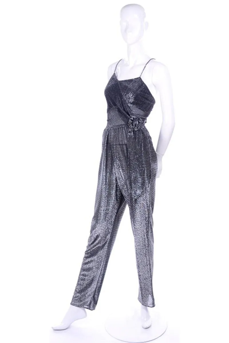 1970s Silver Metallic Lurex Jumpsuit & Jacket