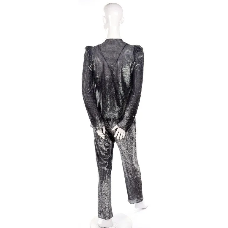 1970s Silver Metallic Lurex Jumpsuit & Jacket