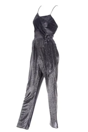 1970s Silver Metallic Lurex Jumpsuit & Jacket