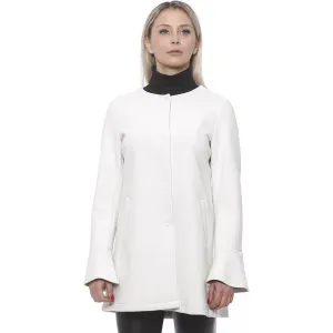 19V69 Italia Elegant White Neoprene Woman Coat