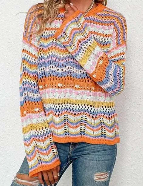 70s Knitted Multicolor Cardigan