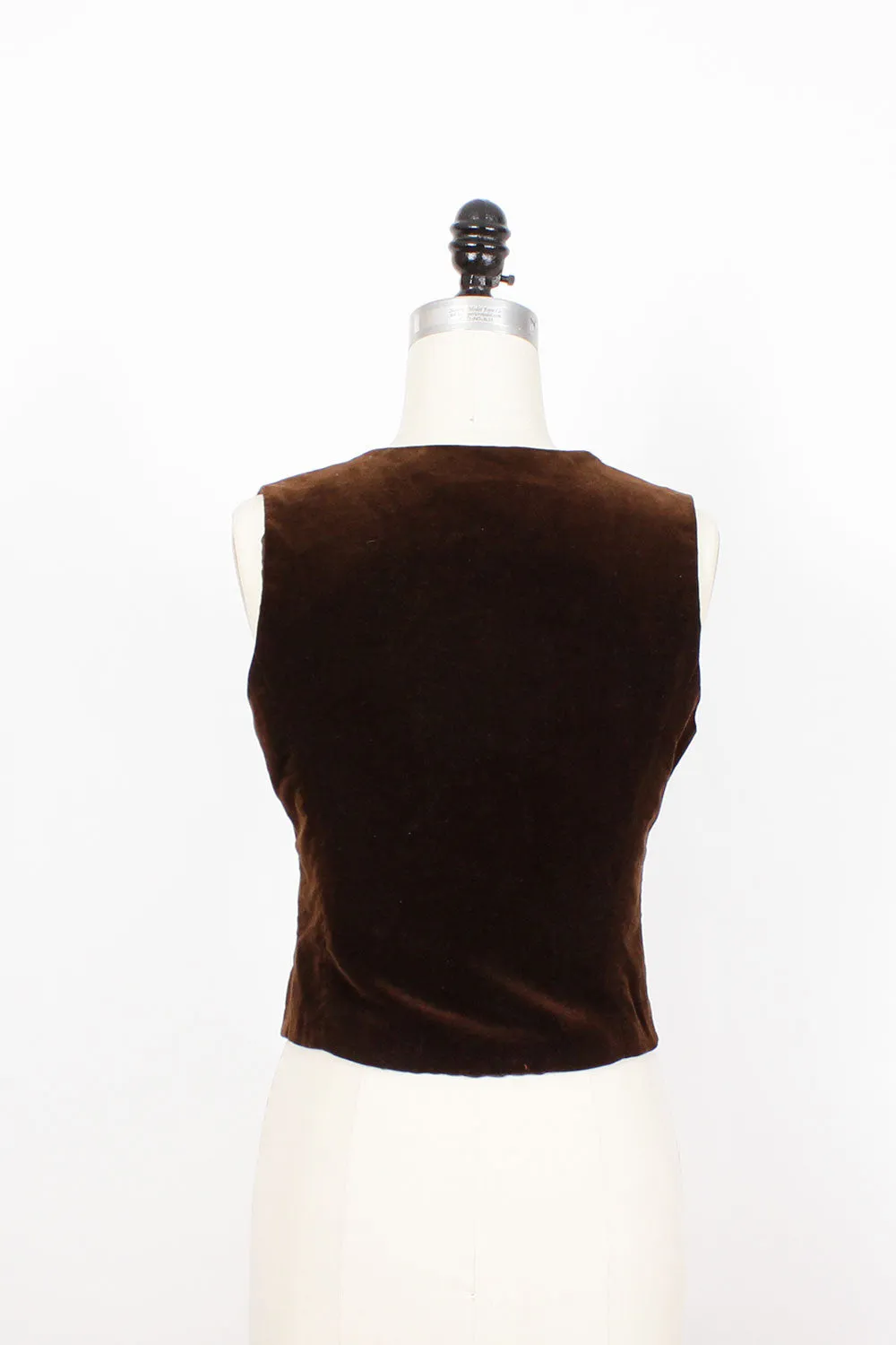 70s Velvet Vest S