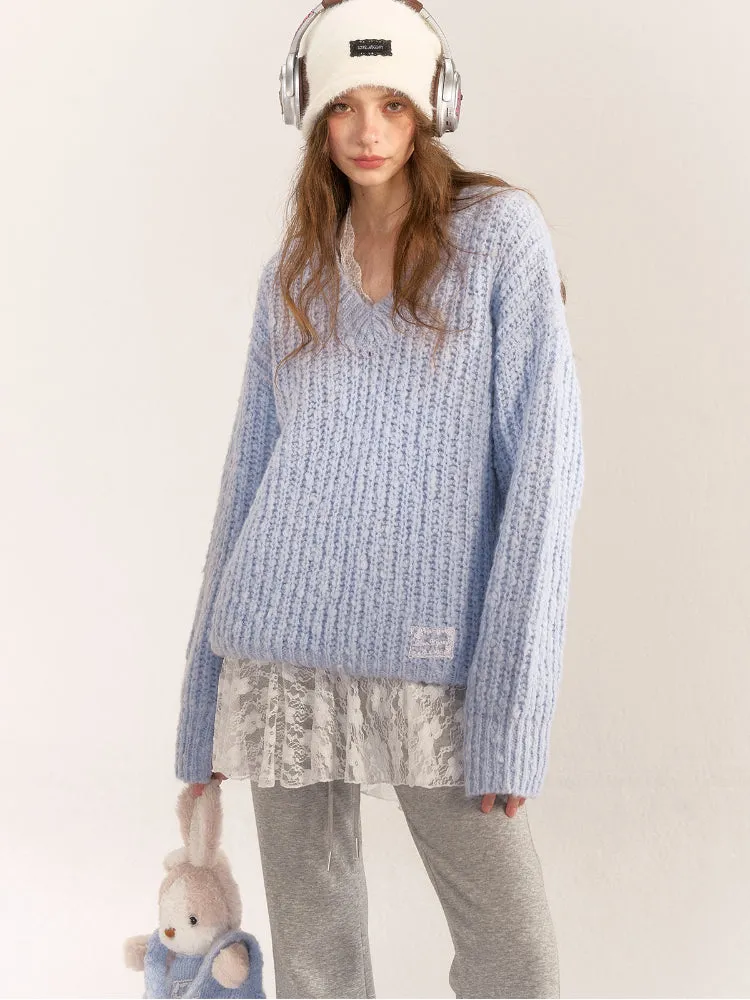 Academy Style Mixed Colors Knit Sweater