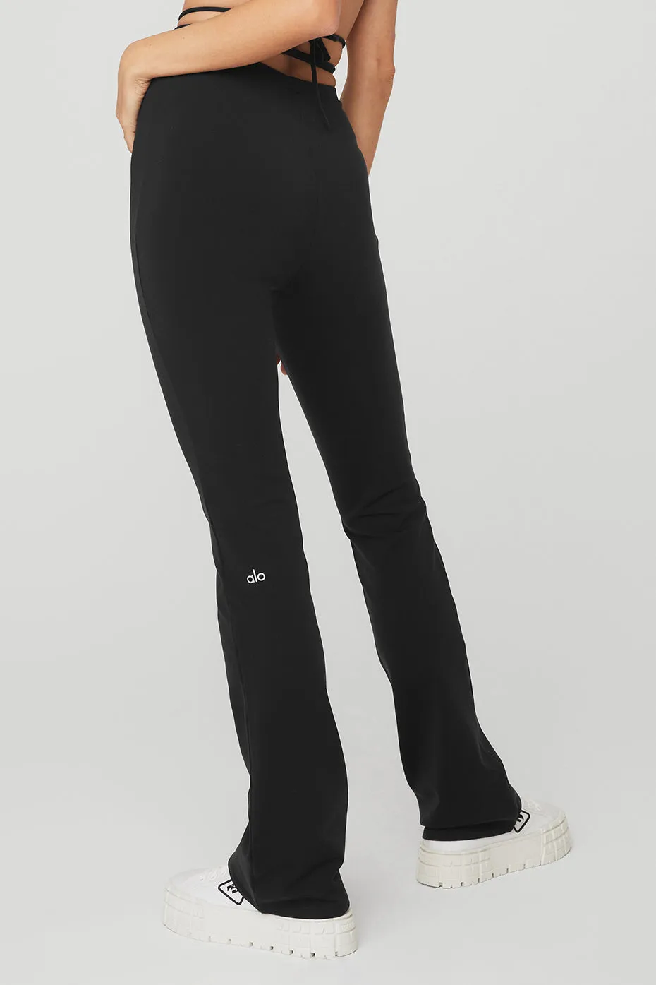 Airbrush High-Waist Cinch Flare Legging - Black