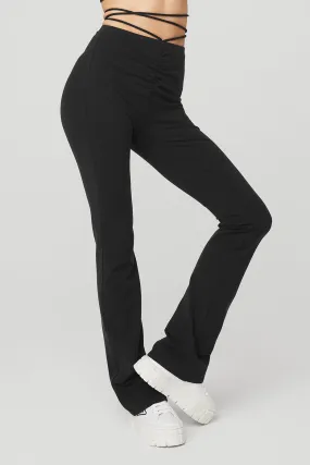 Airbrush High-Waist Cinch Flare Legging - Black