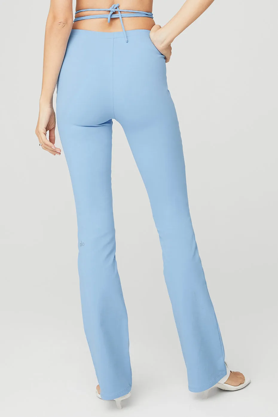 Airbrush High-Waist Cinch Flare Legging - Tile Blue