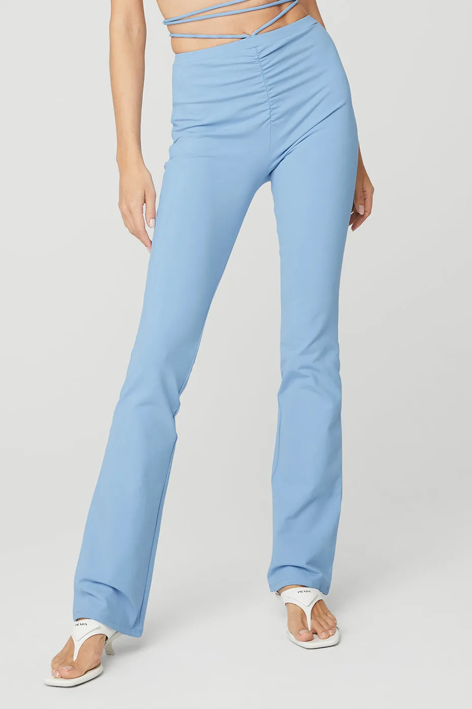 Airbrush High-Waist Cinch Flare Legging - Tile Blue