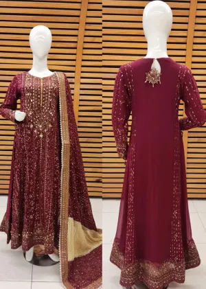 AL-3864 Readymade Maroon Ally's Dress