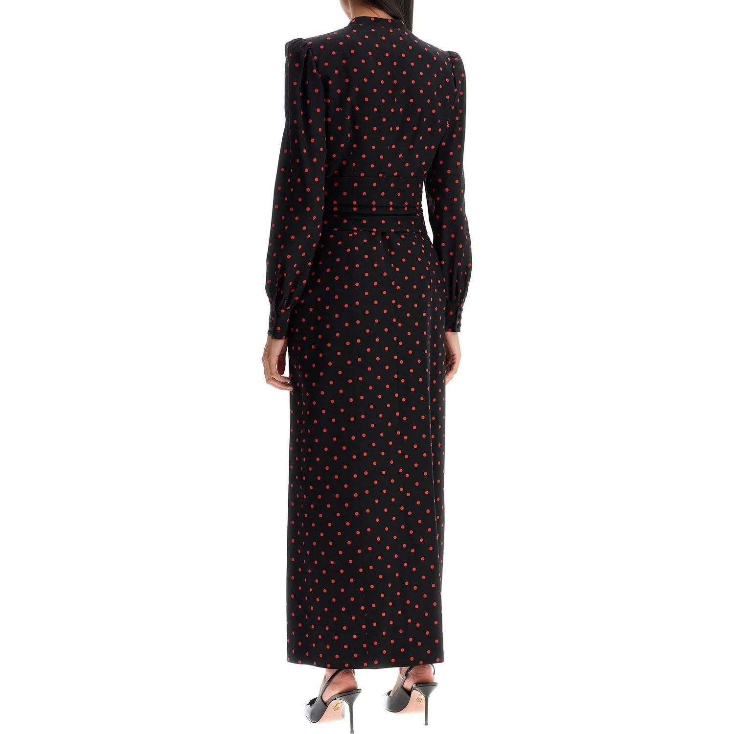 Alessandra Rich silk maxi dress with polka dots