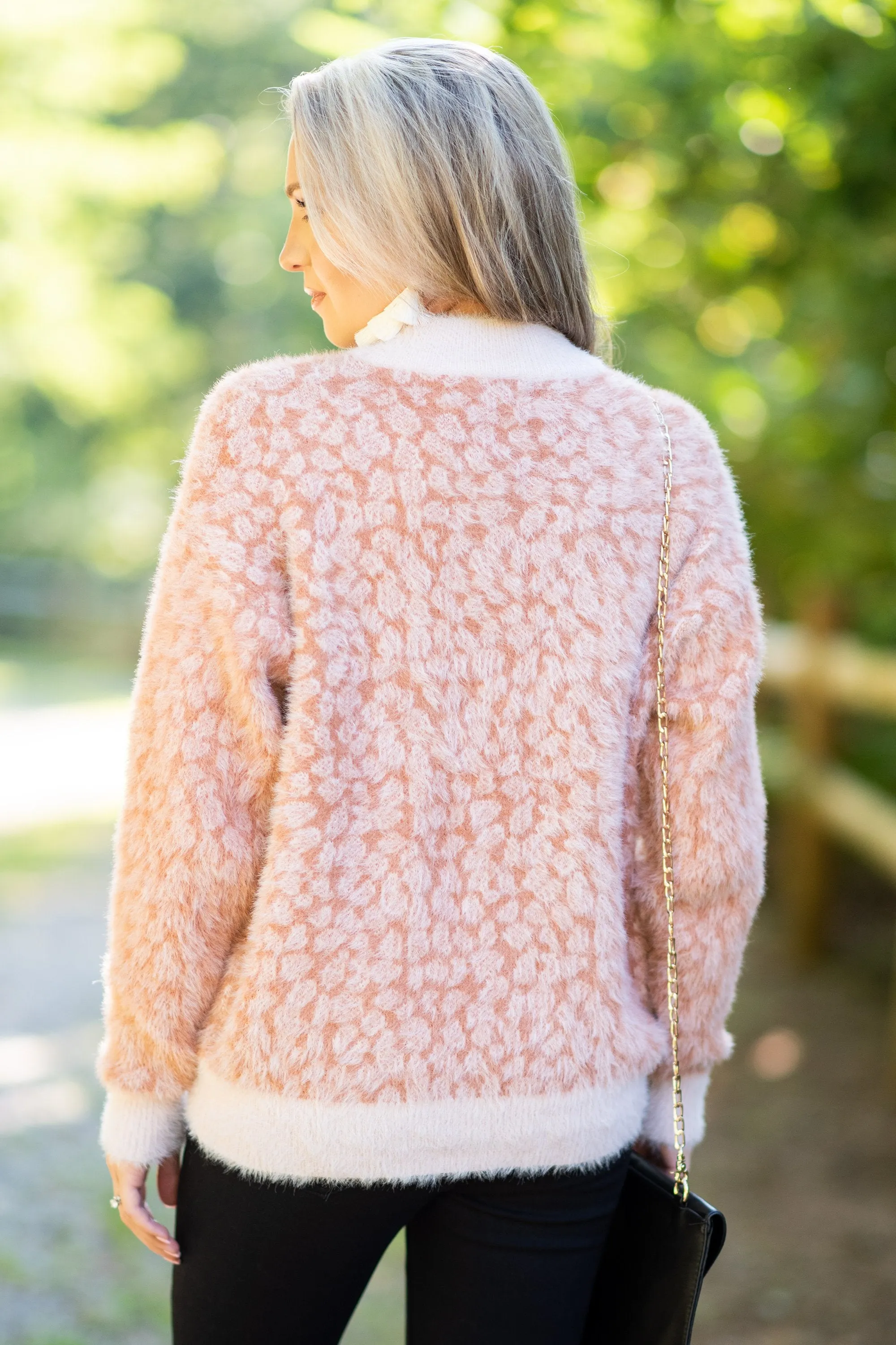 All My Life Blush Pink Leopard Sweater