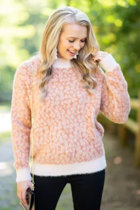 All My Life Blush Pink Leopard Sweater