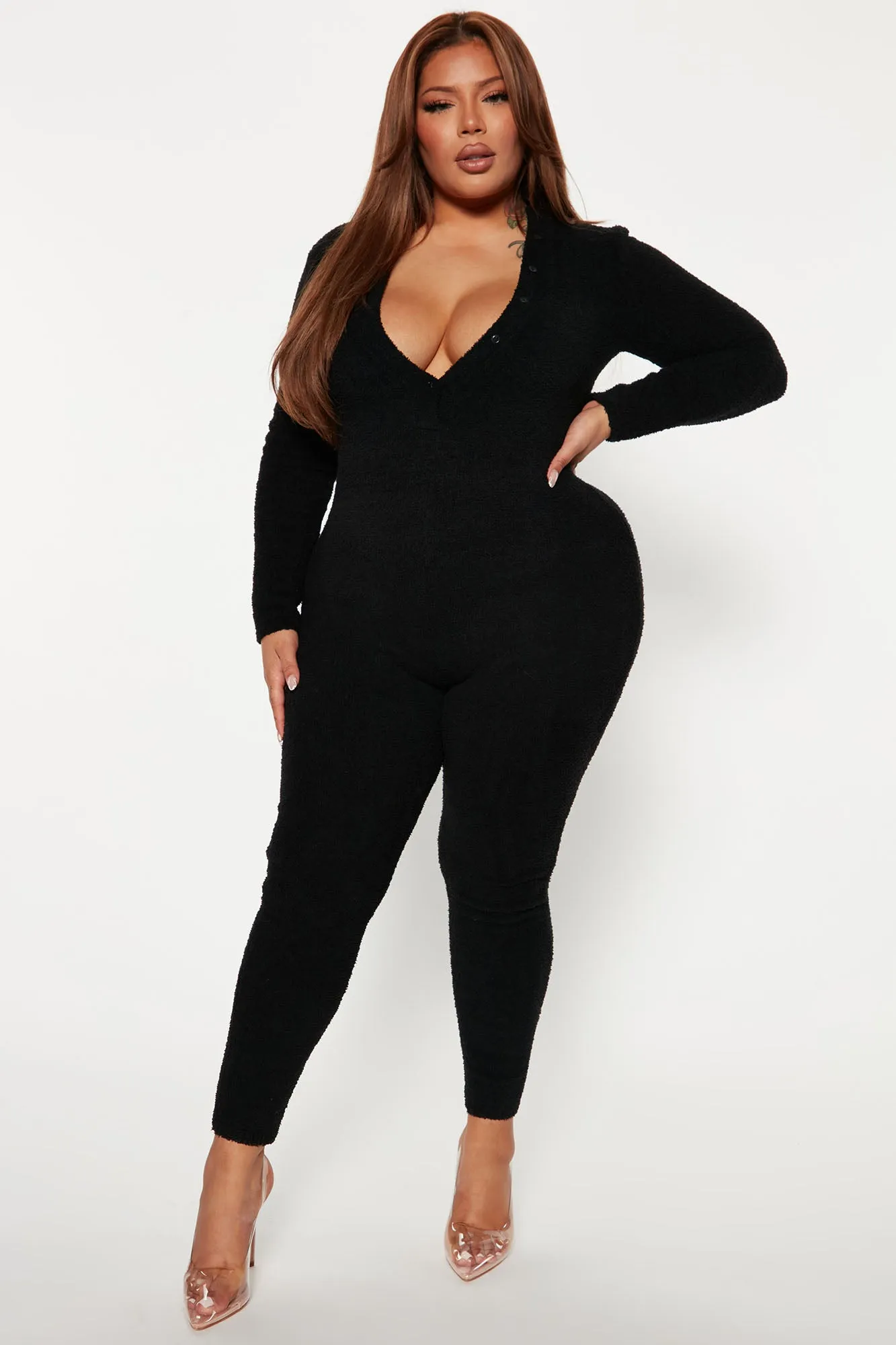 All Types Of Cozy Sweater Jumpsuit - Black