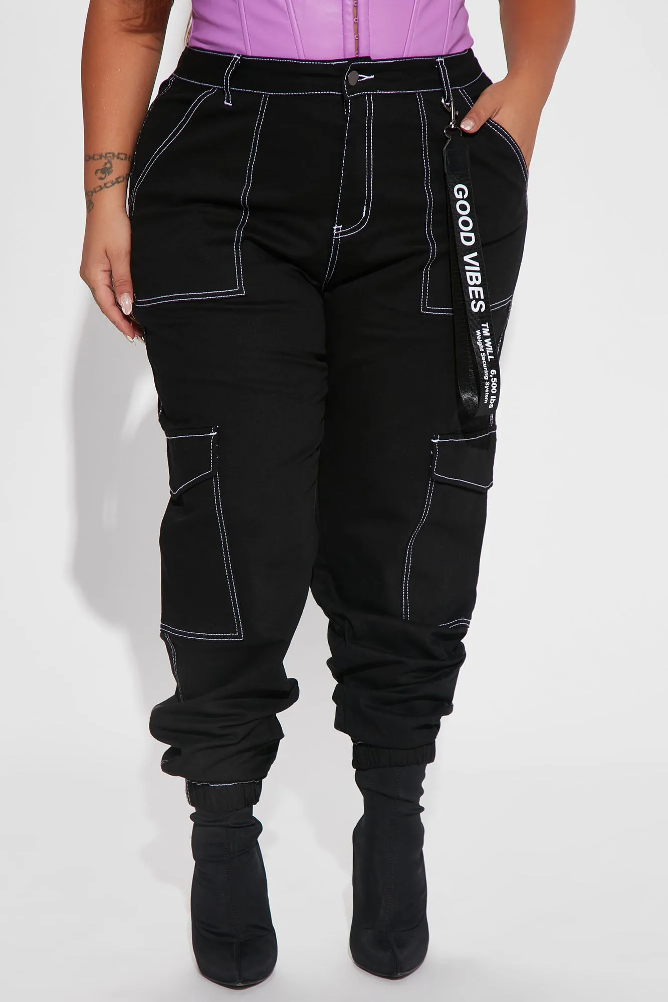 Always Good Vibes Cargo Pants 30 - Black