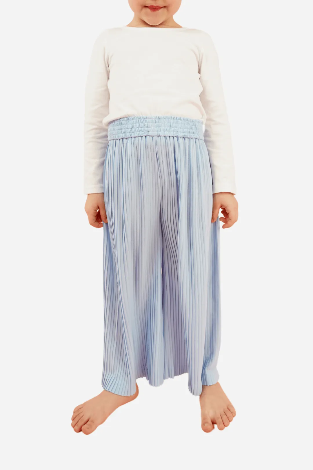 Andrea Pleat Straight Cut Pants For Kids (Matte Fabric)