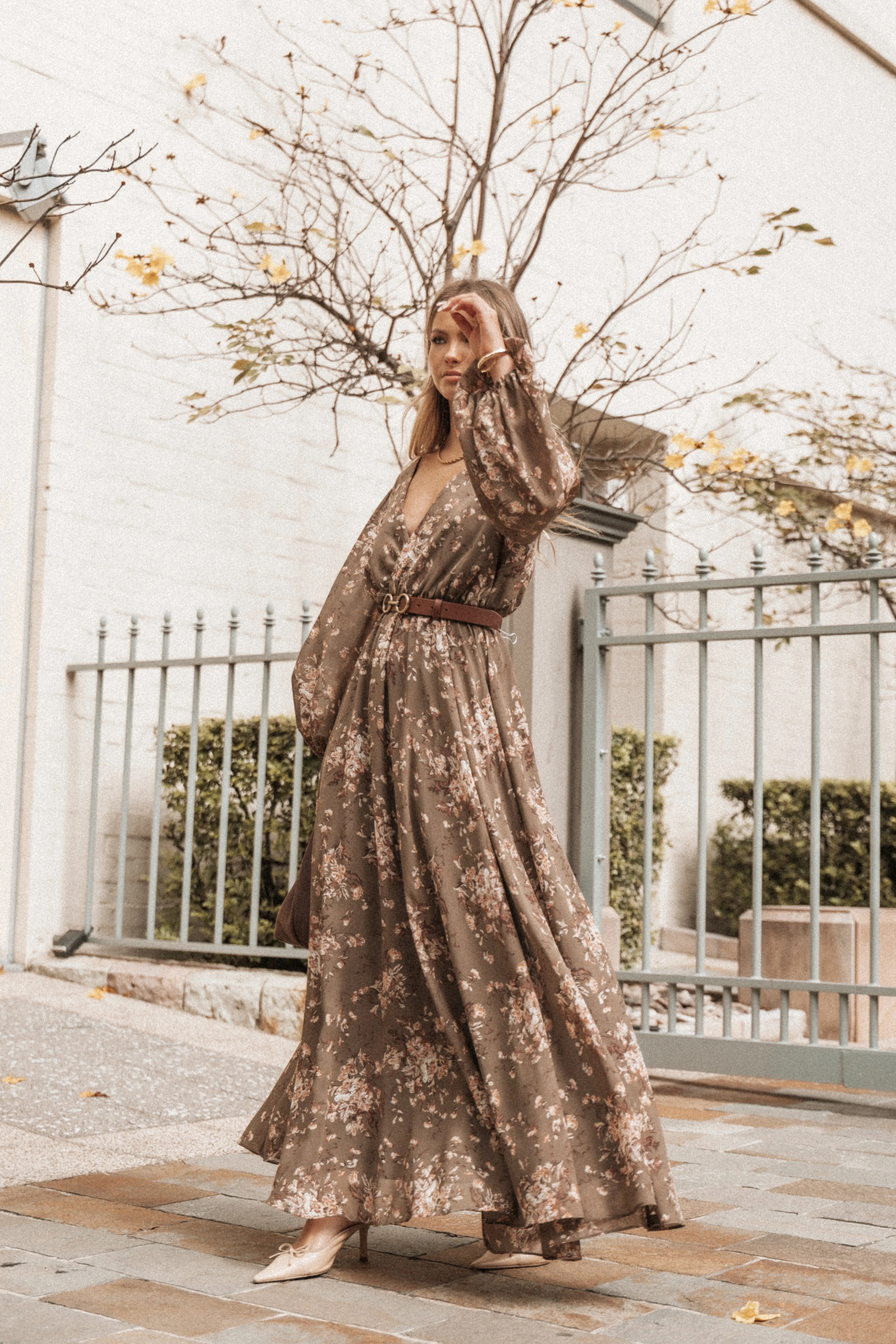 Anisa Maxi Dress - Olive Floral