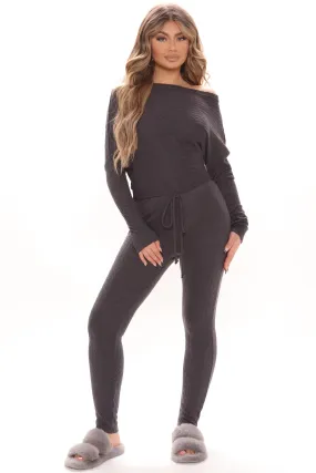 Another Lounge Sweater Jumpsuit - Charcoal