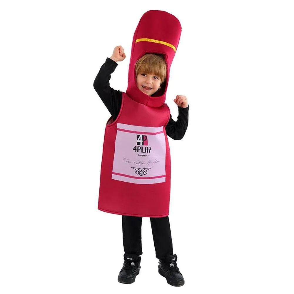 Beer Wine red Bottle Cosplay Costume Children's Day and School Festival Performance Outfit