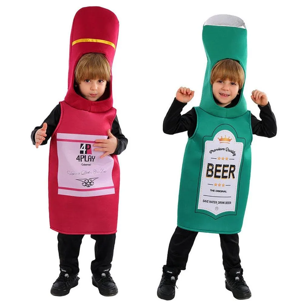 Beer Wine red Bottle Cosplay Costume Children's Day and School Festival Performance Outfit