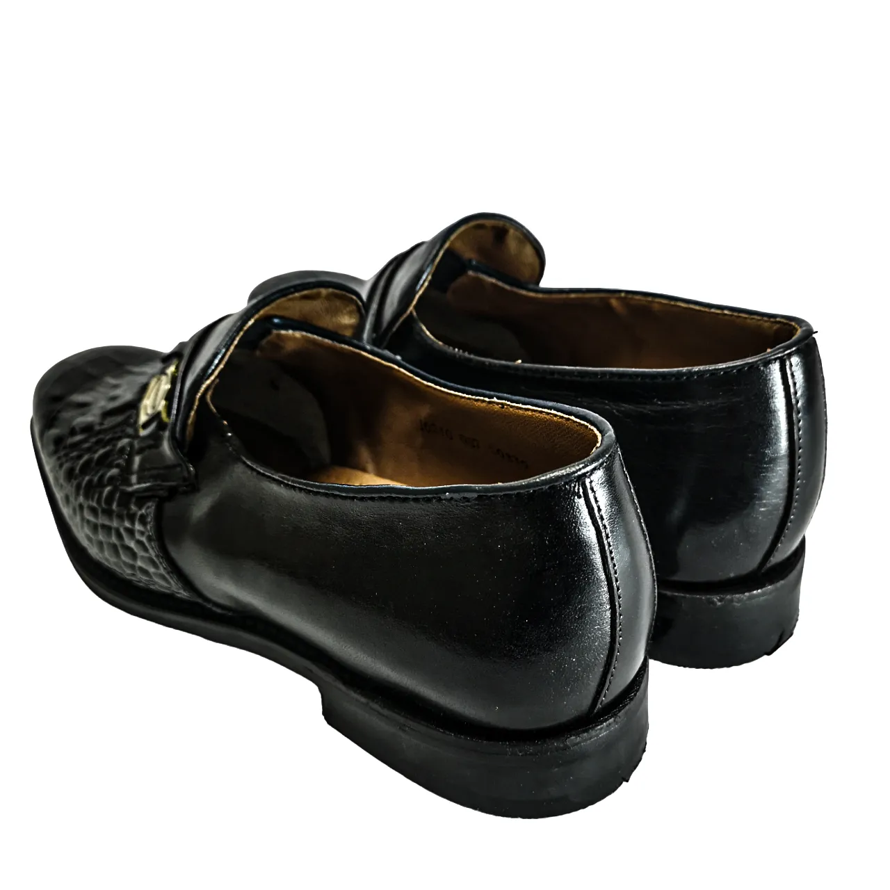 Bishop Leather Croc Black Mocassin