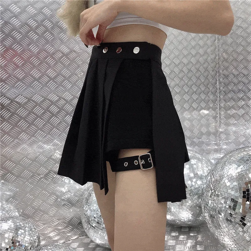 Black K-pop Pleated Skirt SD00937