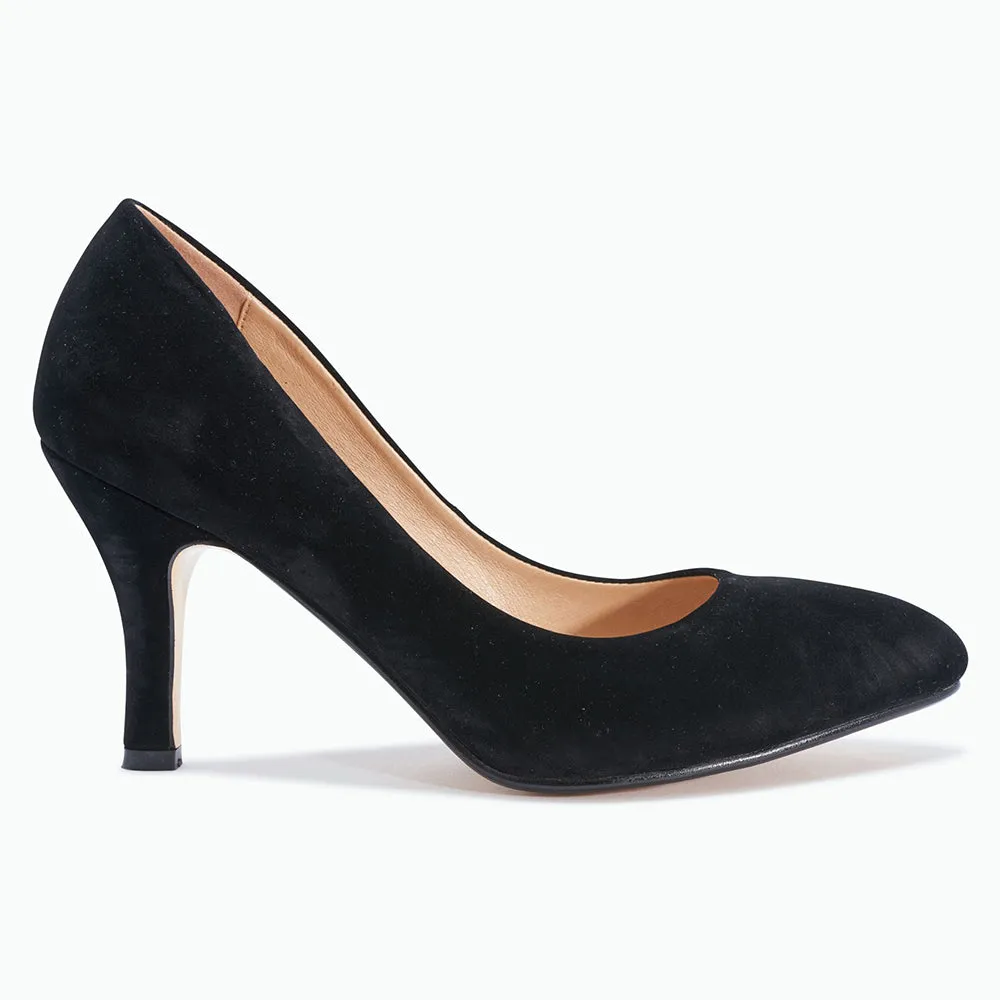 Black Micro Slip On Stiletto Pumps