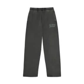 Broken Planet Basics Straight Leg Sweatpants - Washed Soot Black