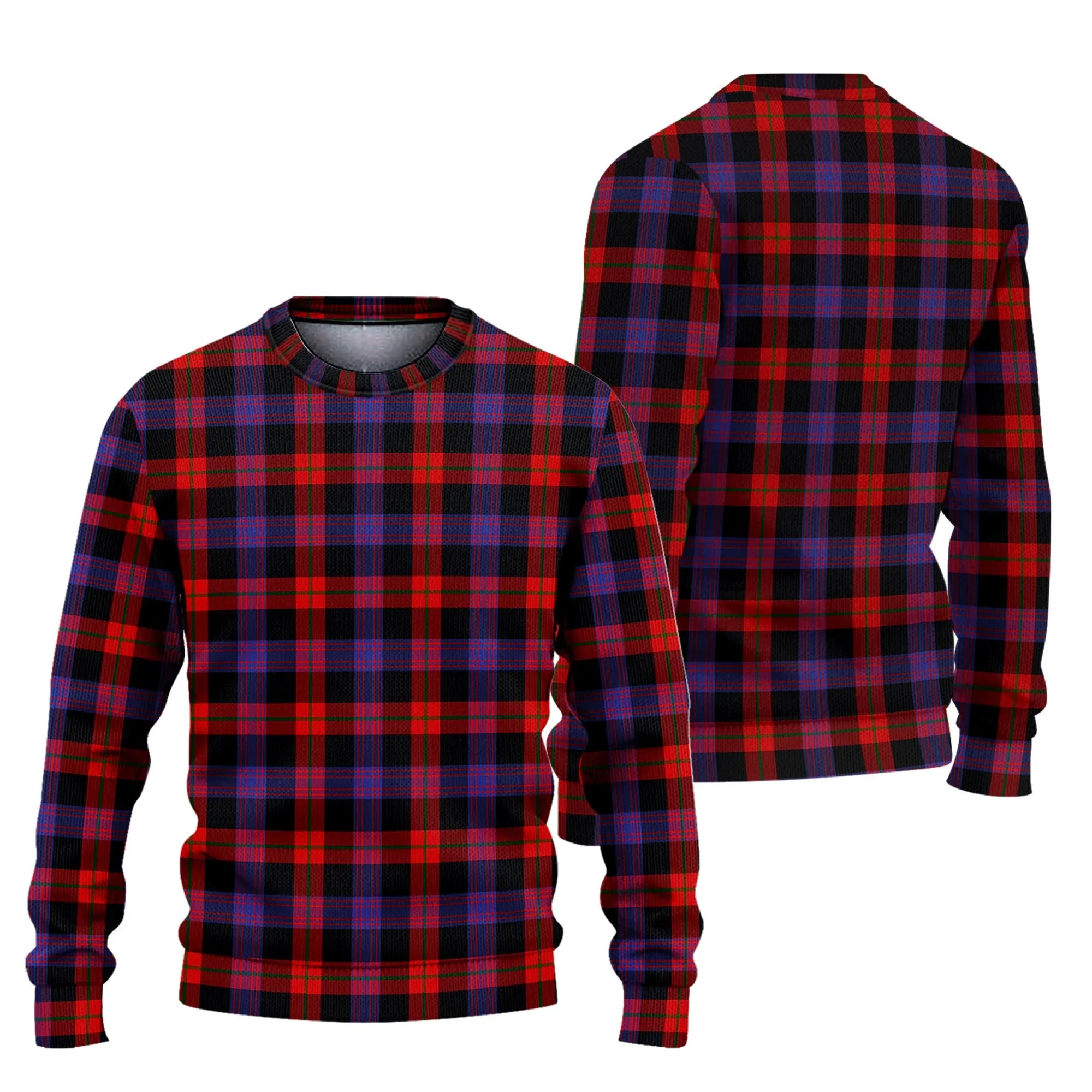 Broun Modern Tartan Ugly Sweater