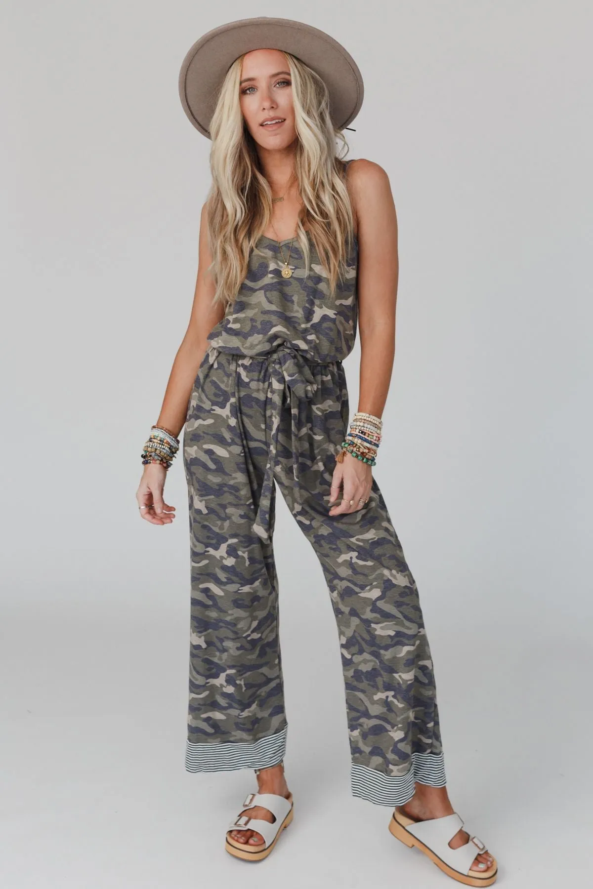 Cadet Camo Print Jumpsuit - Olive Camo