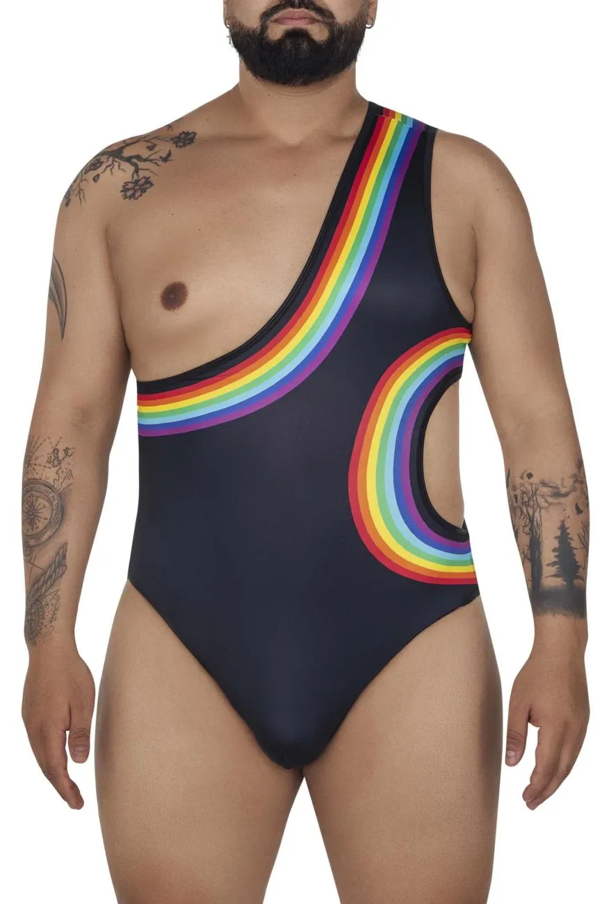 CandyMan 99702X Rainbow Bodysuit Color Black