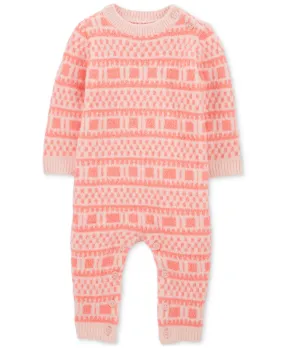 Carter's Baby Girls Sweater-Knit Jumpsuit - Pink