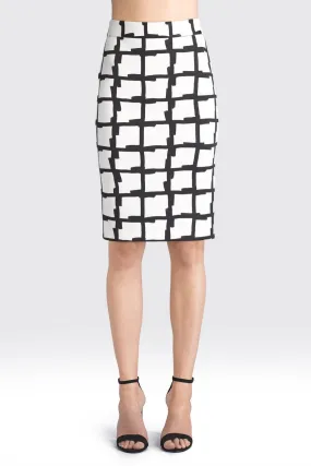 Checker Print Spacer Pencil Skirt