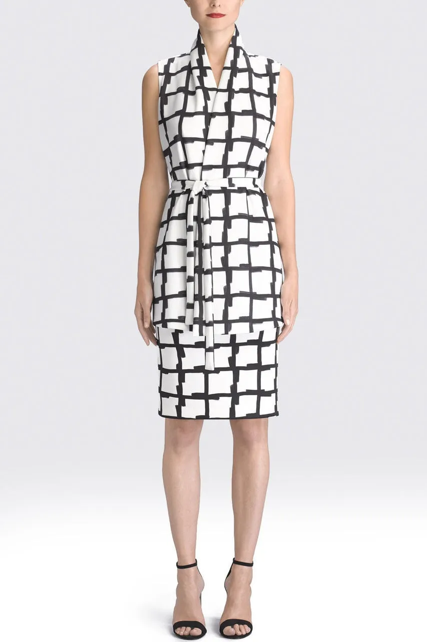 Checker Print Spacer Pencil Skirt