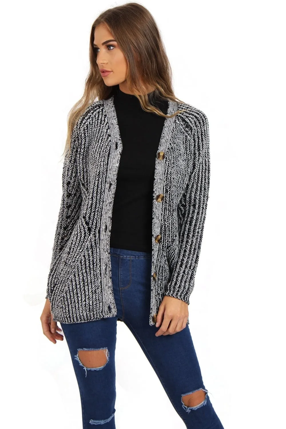 Chunky Knitted Button Cardigan