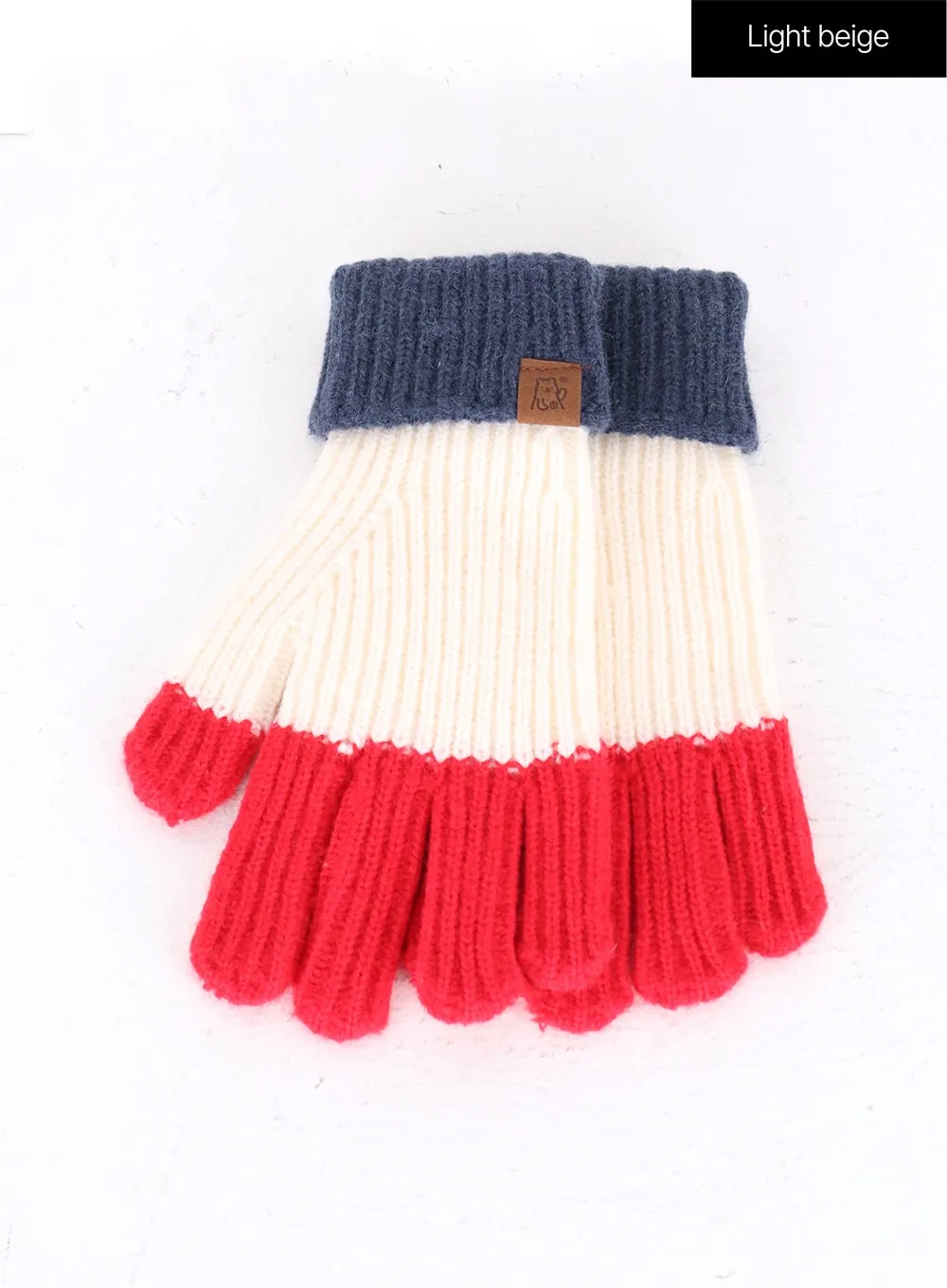 Color Block Knit Gloves IN302