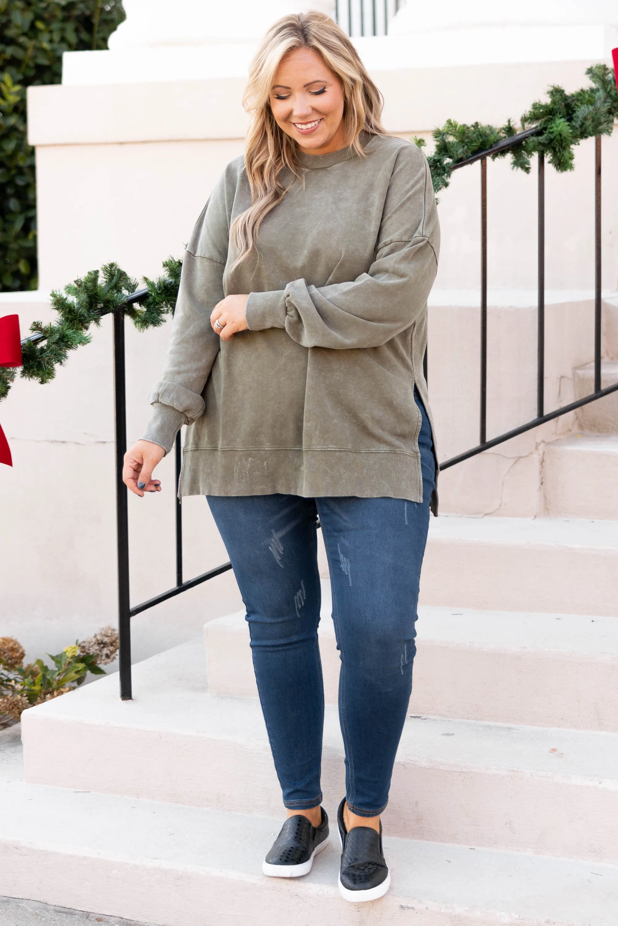 Cozy Pullover, Olive