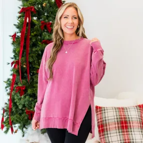 Cozy Pullover, Plum Berry