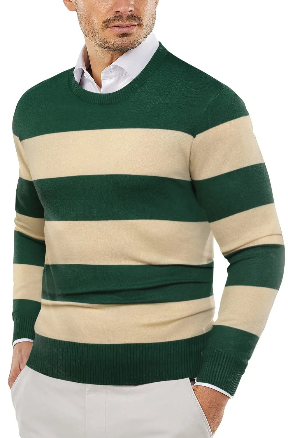 Crew Neck Slim Fit Pullover Knitted Sweater (US Only)