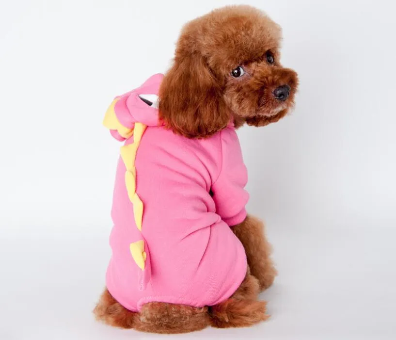 Cute Dinosaur Style Dog Warm Clothes Puppy Jumpsuit Hoodies Vest