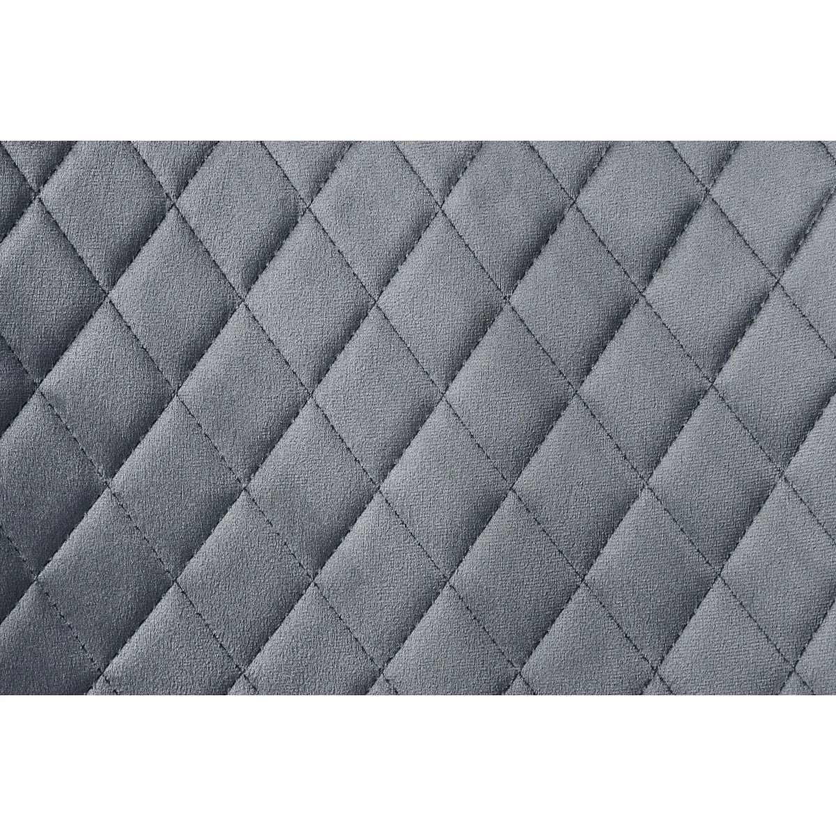 Dark Gray Velvet Bar Height Chair with Quilted Stitching