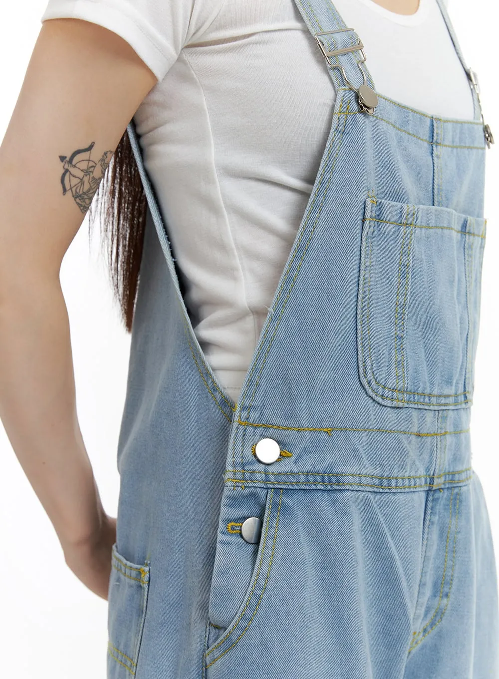 Denim Buckle Wide Leg Jumpsuit OA426