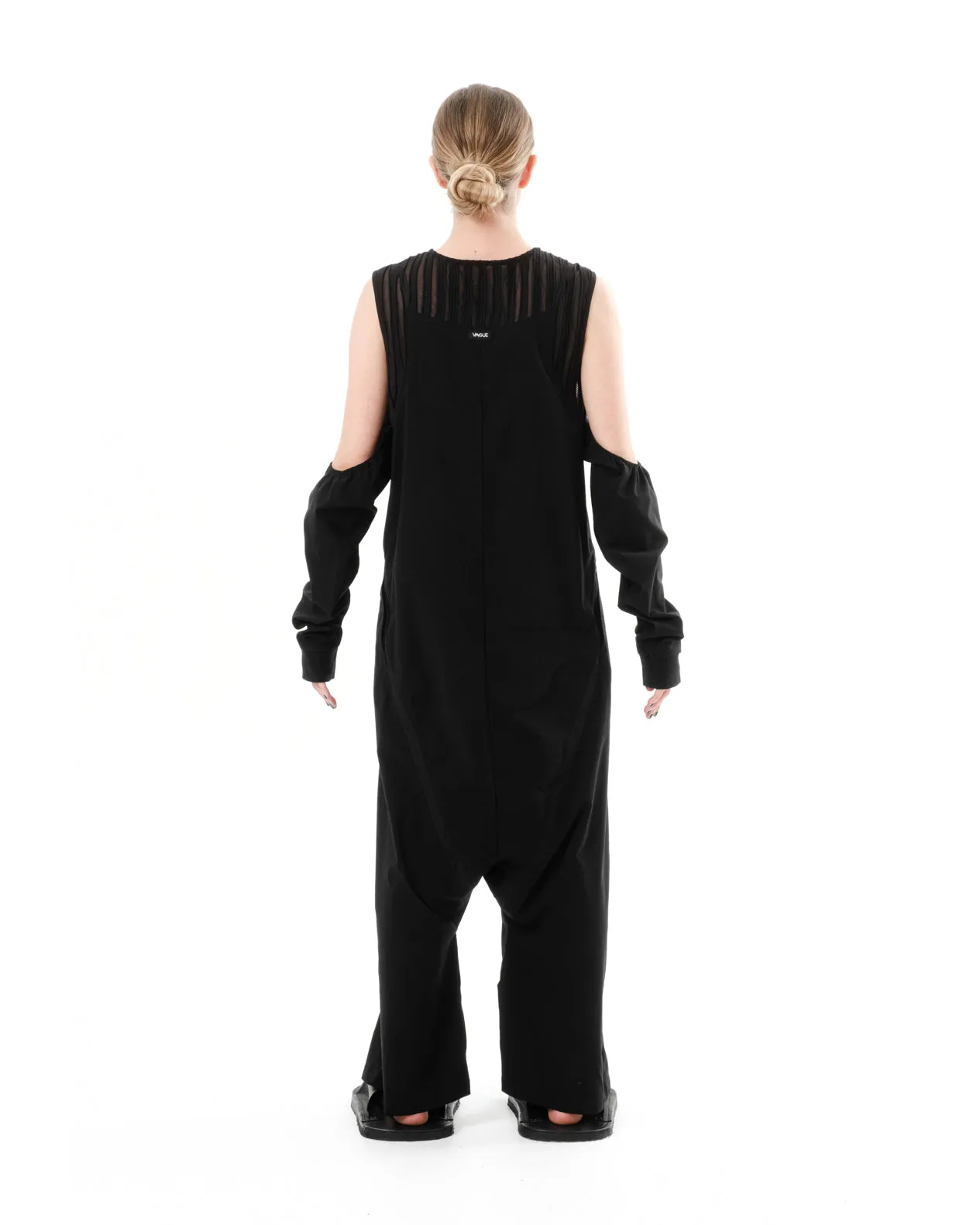 DIAPHANUM DROP CROCH CUT OUT SLEEVES JUMPSUIT