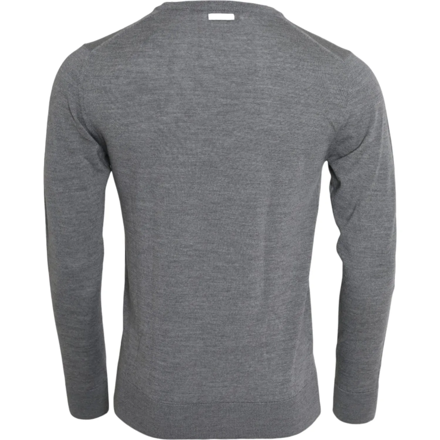 Dolce & Gabbana Ash Gray Wool Crew Neck Pullover Sweater