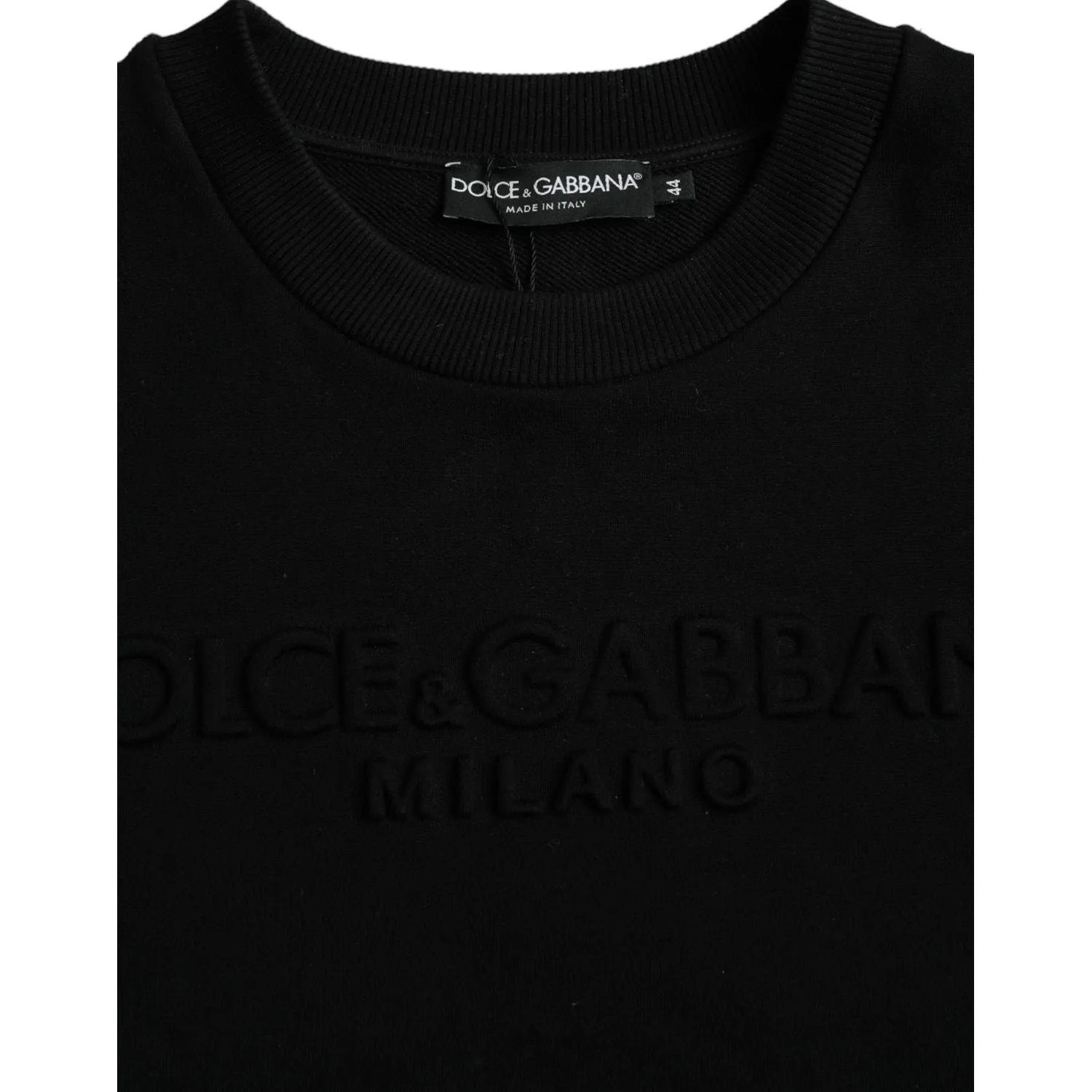 Dolce & Gabbana Black Cotton Long Sleeves Sweatshirt Sweater