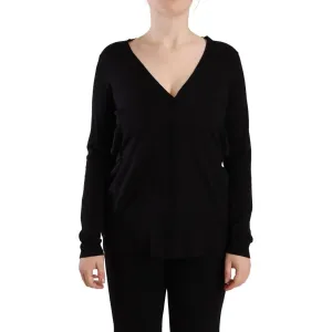 Dolce & Gabbana Elegant Black V-Neck Wool Pullover