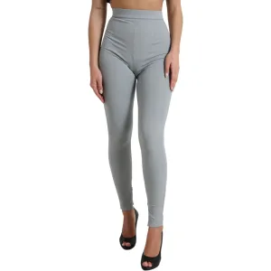 Dolce & Gabbana Elegant High Waist Leggings in Gray