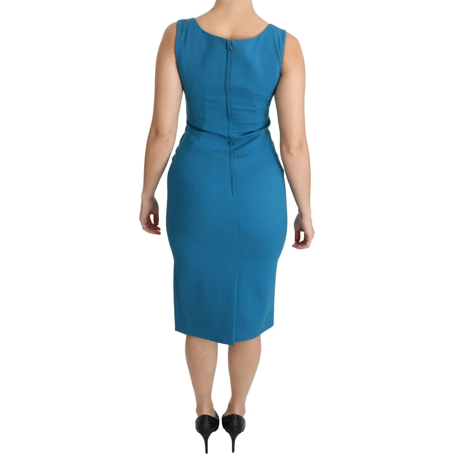 Dolce & Gabbana Elegant Sheath Knee-Length Wool Dress