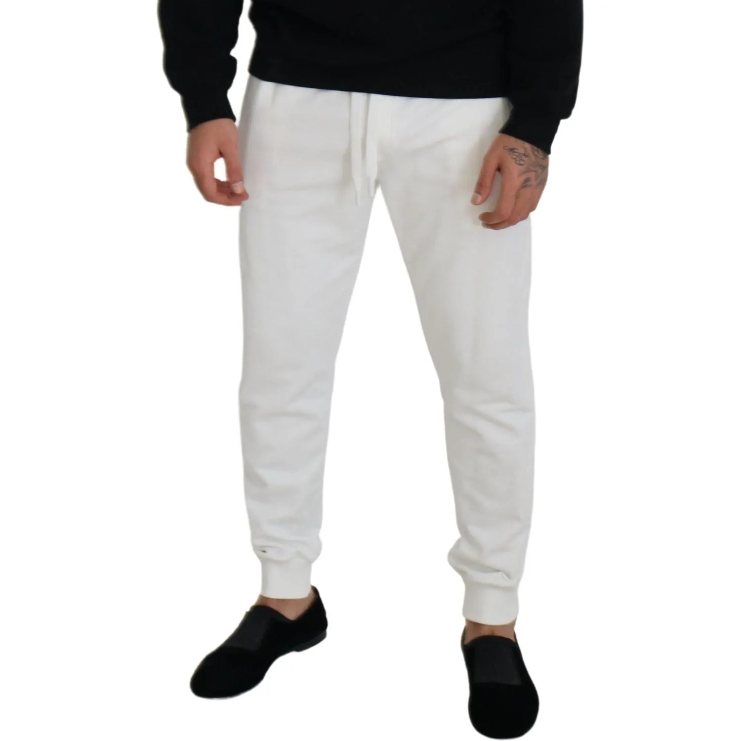 Dolce & Gabbana Elegant White Cotton Sweatpants