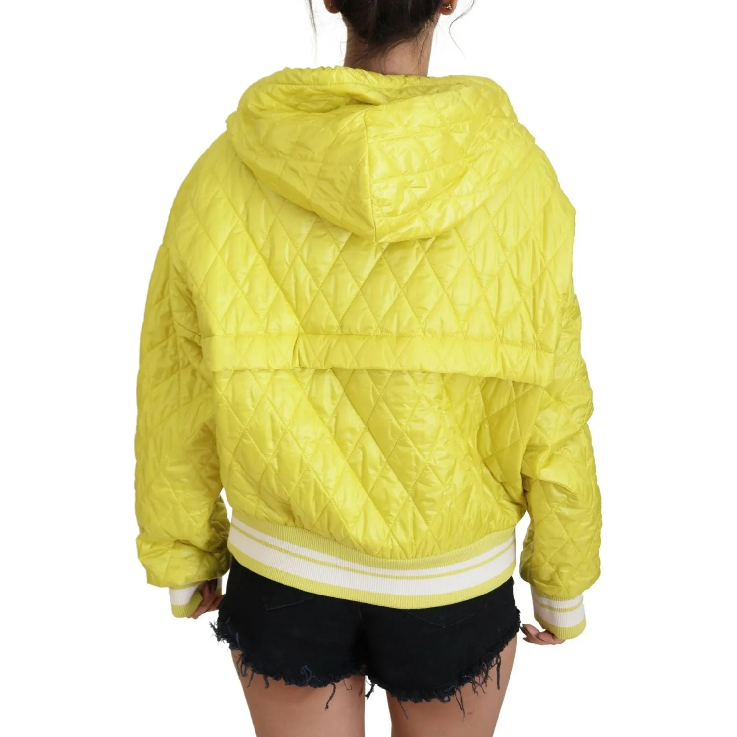 Dolce & Gabbana Elegant Yellow Hooded Jacket