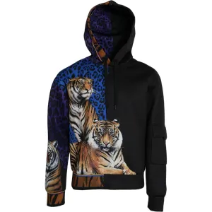 Dolce & Gabbana Multicolor Tiger Hooded Sweatshirt Sweater