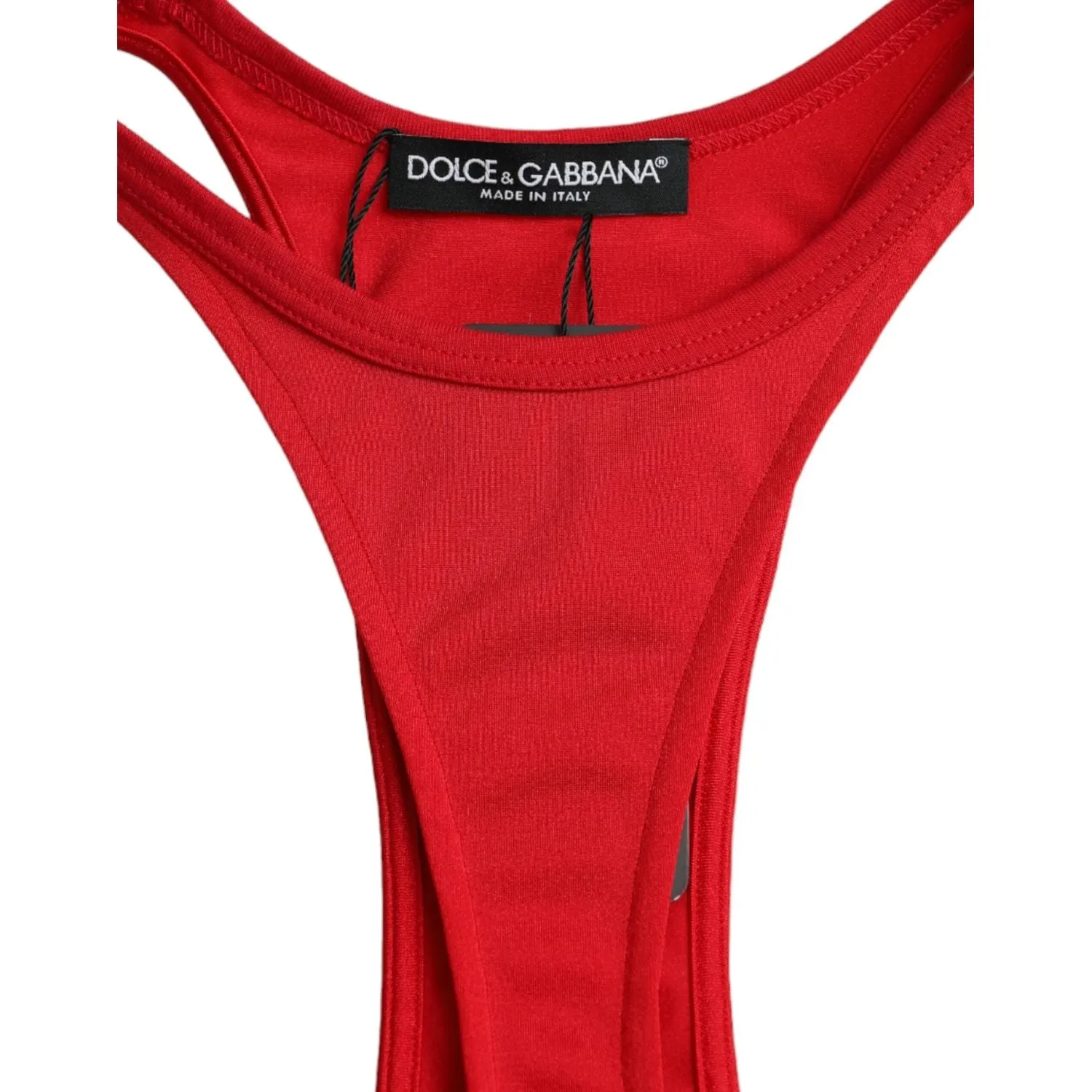 Dolce & Gabbana Red Nylon Stretch Bodycon Sheath Mini Dress